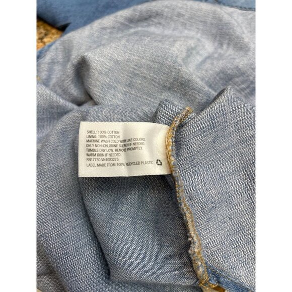Universal Thread Goods Women Blue Denim Long Sleeve Button Up Shirt Top Size M - Picture 12 of 13